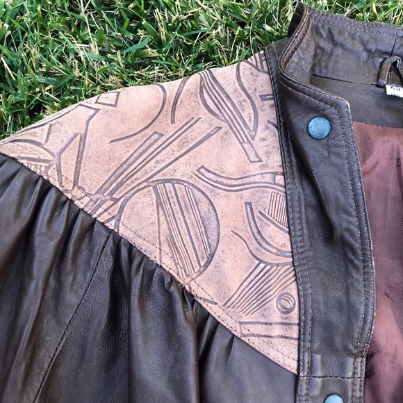 Vintage brown men’s leather jacket . - Picture 2 of 6